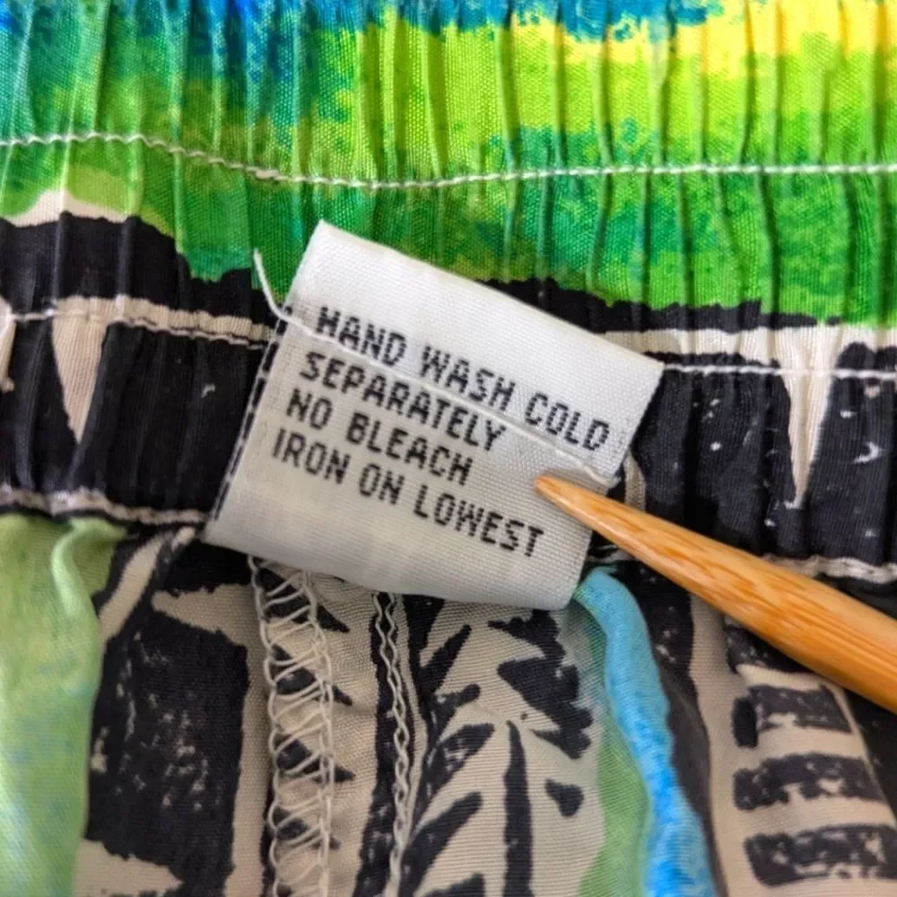 VTG Hattie Carnegie Silk 80s Maximalist Summer Art to Wear Beachy Coastal Shorts